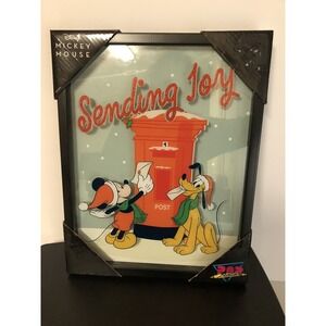 Mickey Mouse & Pluto "Sending Joy" Wood‎ Wall Decor